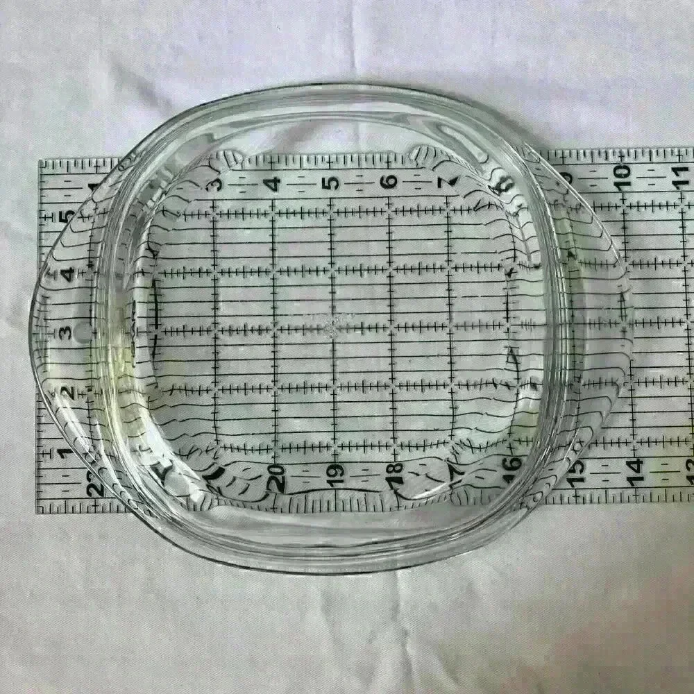 PYR-O-REY SQUARE CLEAR GLASS REPLACEMENT LID‎ #3055 - 4 - Fits 7